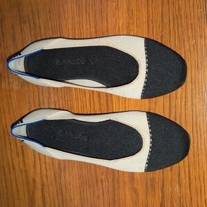 Rothy's Cream and Blue Knit Flats